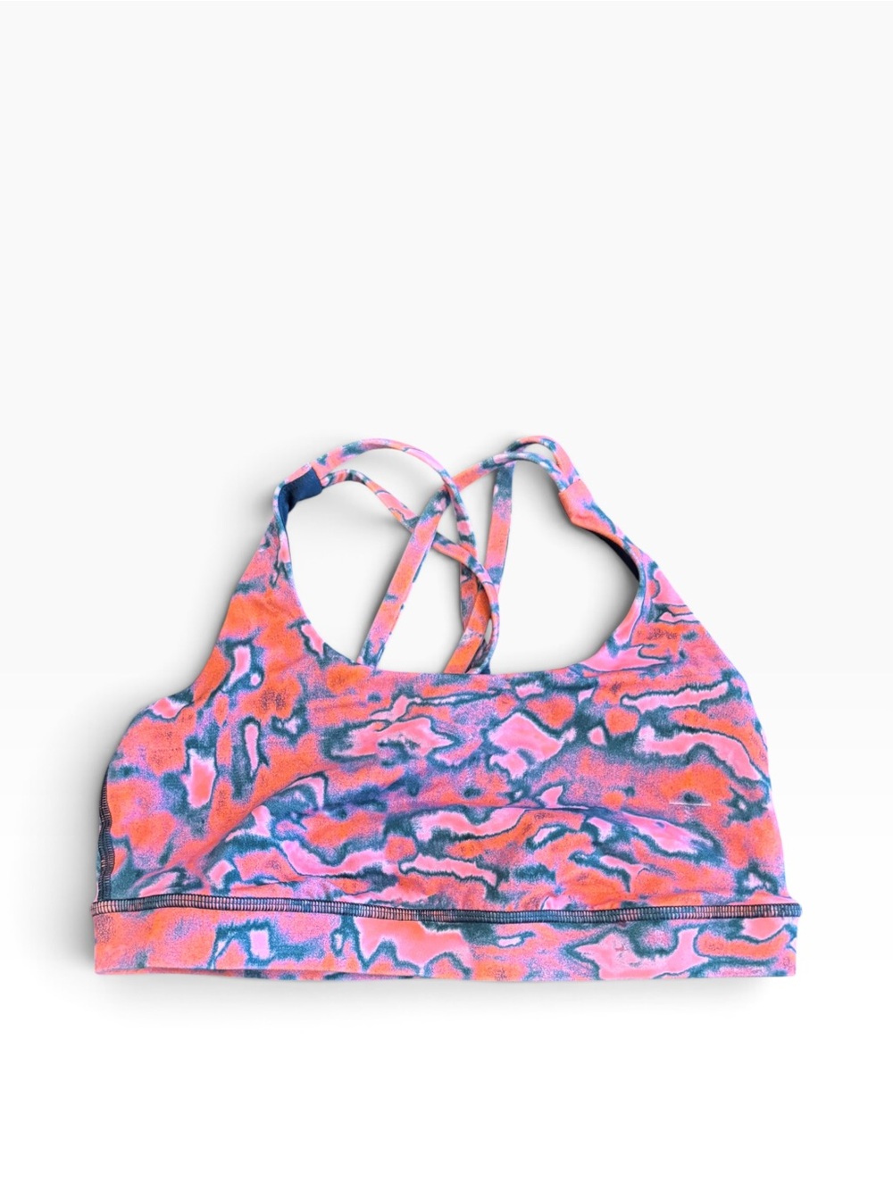 lululemon athletica Pink & Blue Marble-Effect Swim Top
